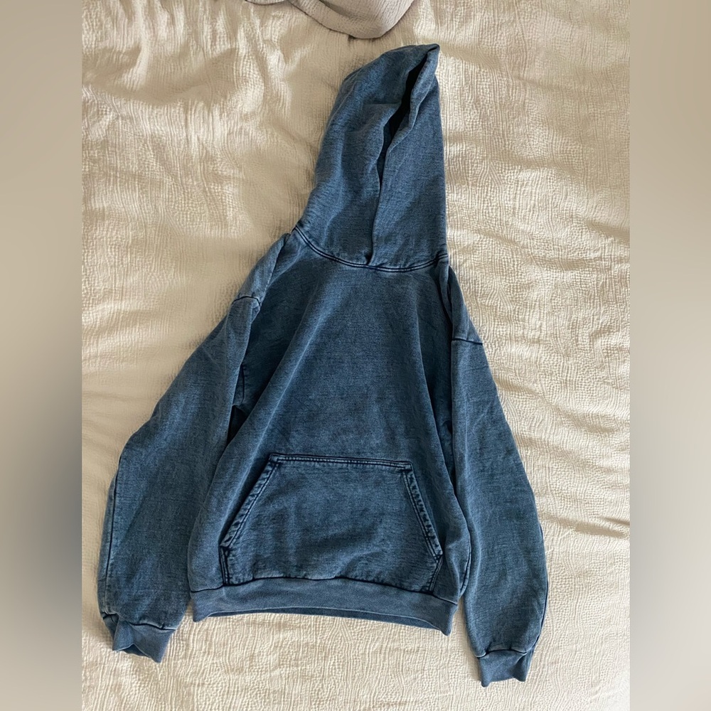 Talentless blue acid wash hoodie